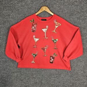 State of Mind Red‎ Sequin Cocktail Sweatshirt